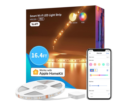 Inteligentne oświetlenie Meross Inteligentna taśma LED RGBWW Wi-Fi 5m MSL320 6973696561312